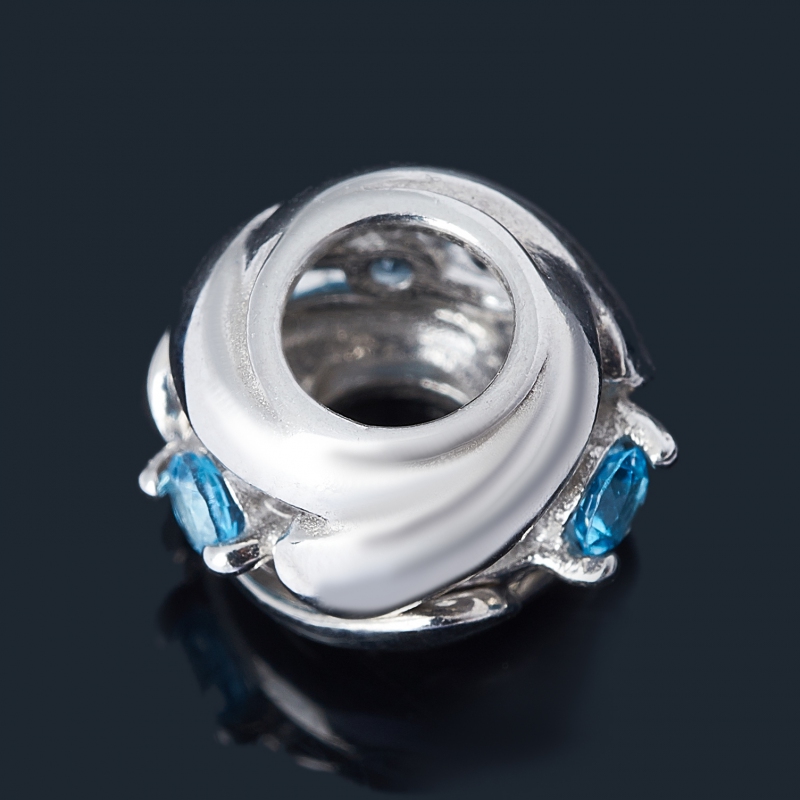 

Шарм топаз swiss (серебро 925 пр. родир. бел.) большой огранка