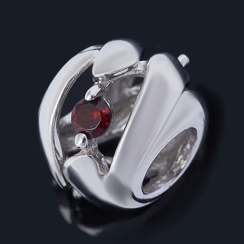 

Шарм гранат альмандин (серебро 925 пр. родир. бел.) большой огранка