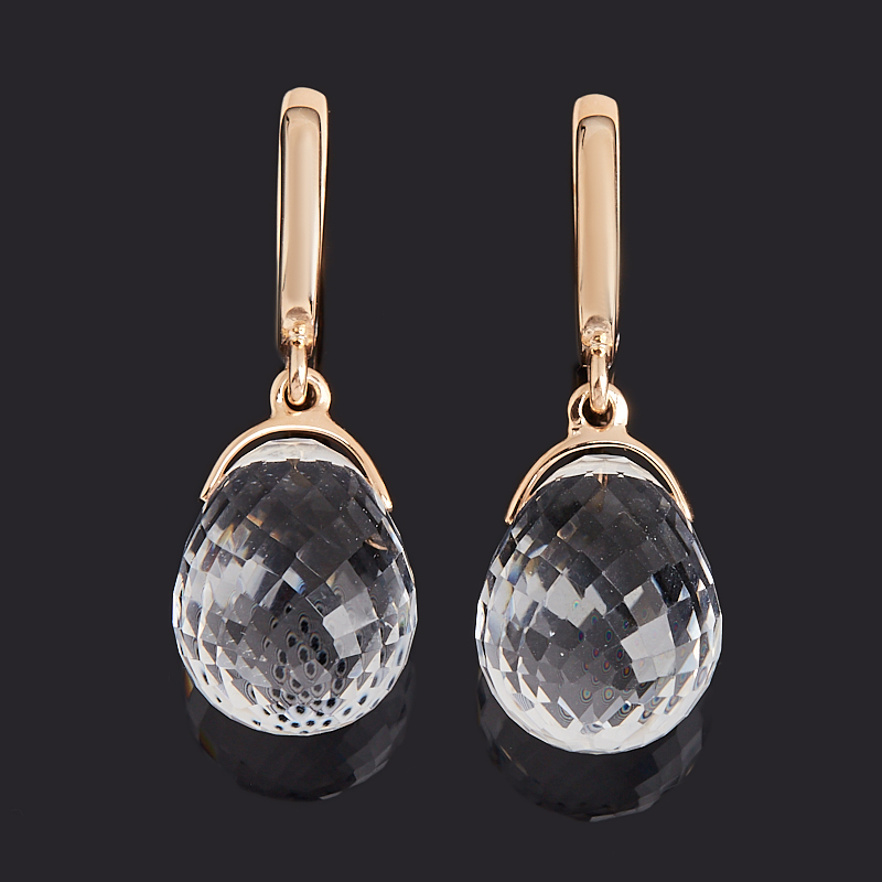 

Серьги горный хрусталь (серебро 925 пр. позолота) огранка