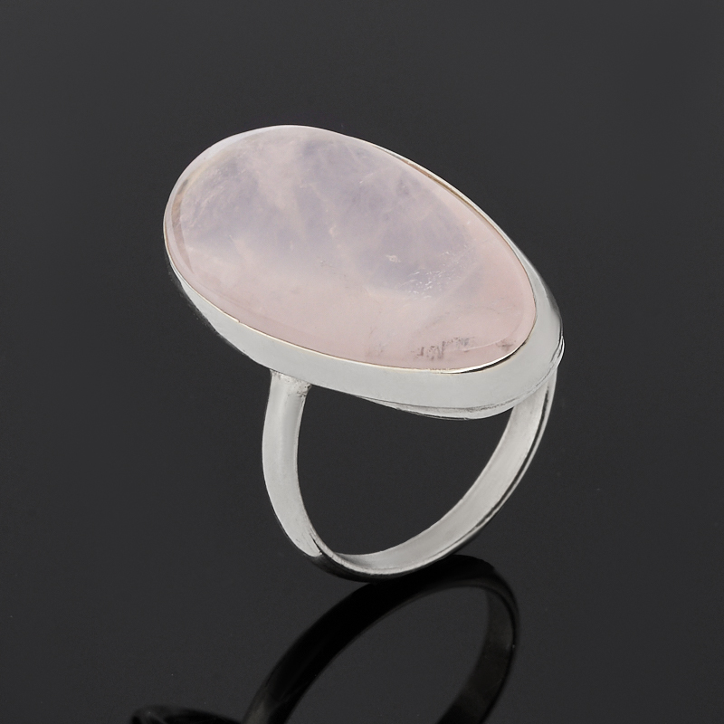 Кольцо розовый кварц Намибия (нейзильбер) размер 18,5