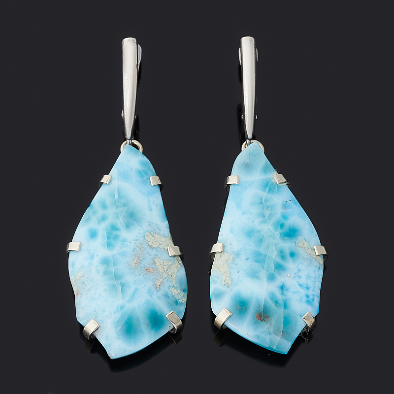 

Серьги ларимар (дублет) нская Республика (латунь оксидир., нейзильбер)