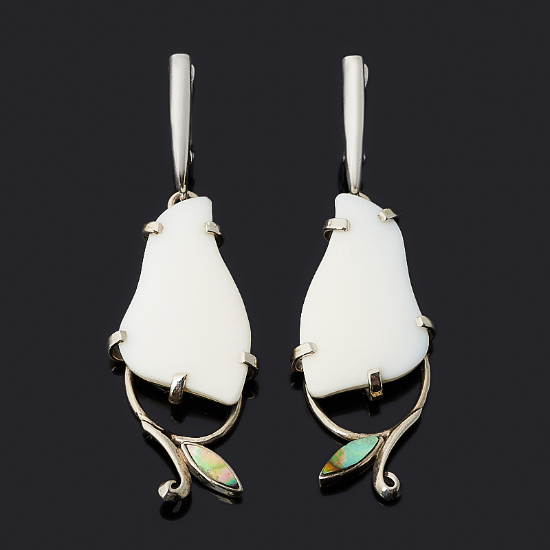 

Серьги кахолонг (дублет) (латунь оксидир., нейзильбер)