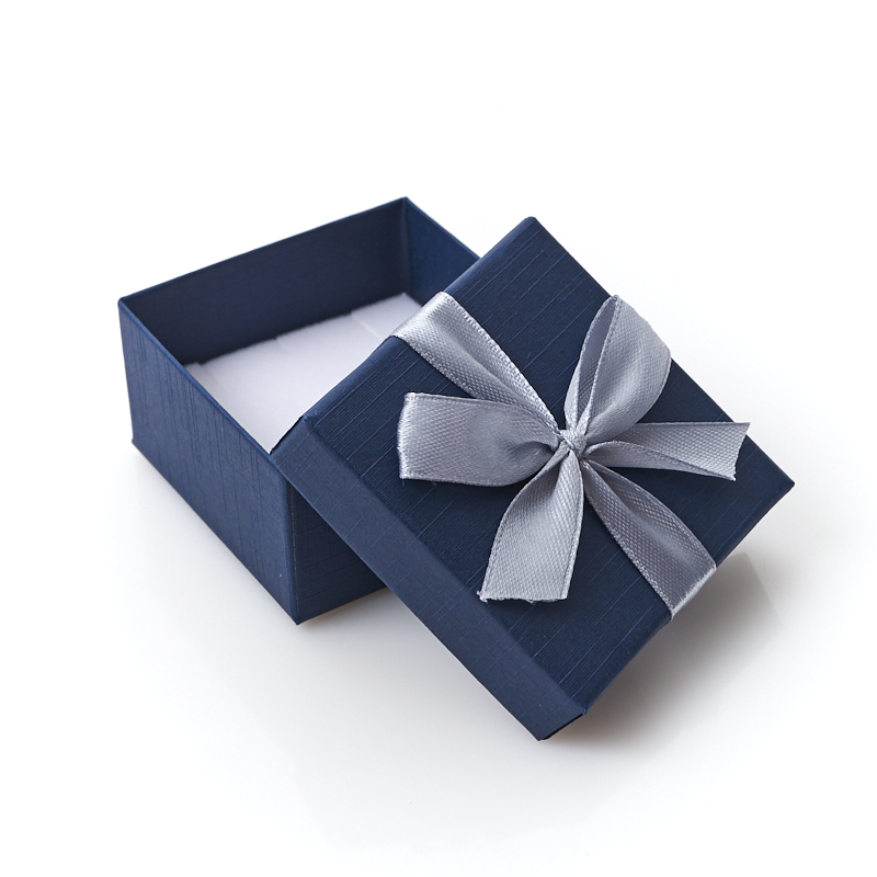 Подарочная упаковка (картон, текстиль) под комплект (кольцо, серьги, кулон) (коробка) (микс) 55х55х35 мм
