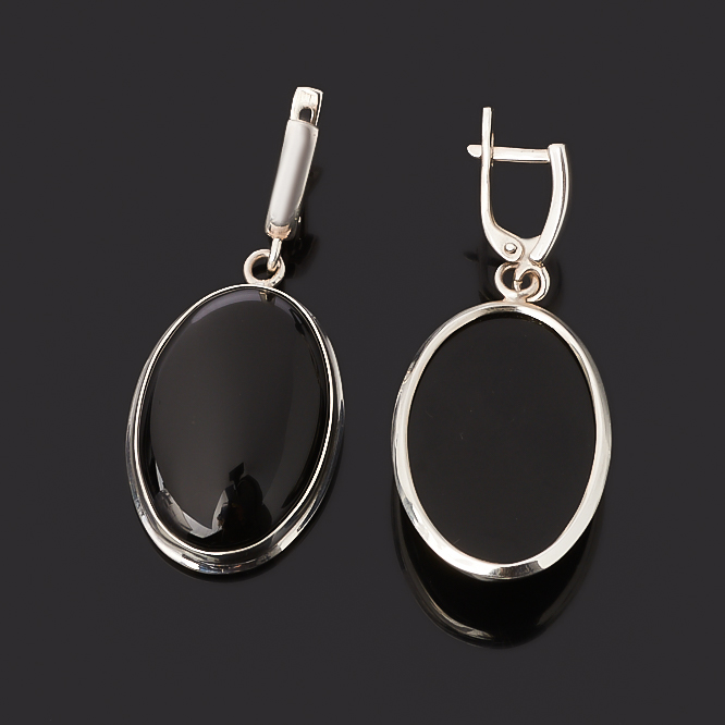 

Серьги агат черный (серебро 925 пр.)