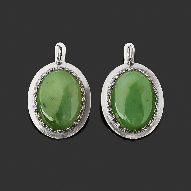 

Серьги нефрит зеленый (серебро 925 пр.)