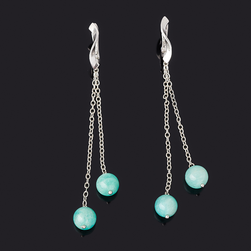 

Серьги амазонит (биж. сплав родир. бел.)