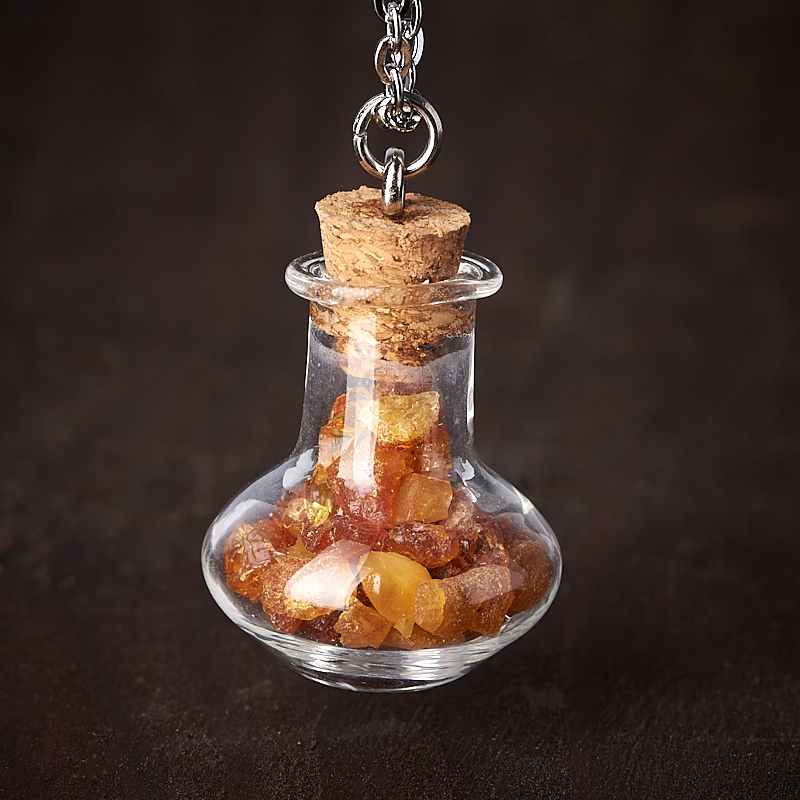 

Кулон янтарь (биж. сплав, стекло) бутылочка 2,5 см