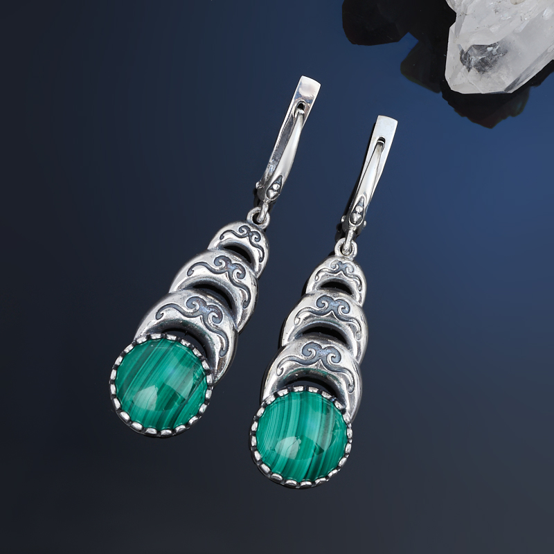 

Серьги малахит (серебро 925 пр. оксидир.)