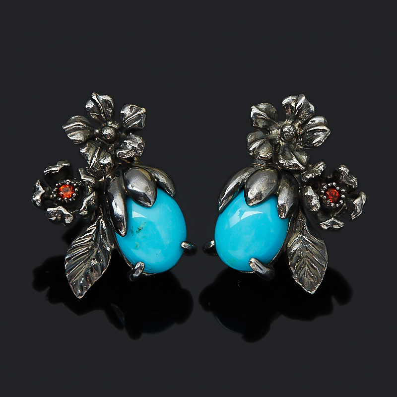 

Серьги бирюза (серебро 925 пр. родир. черн.)