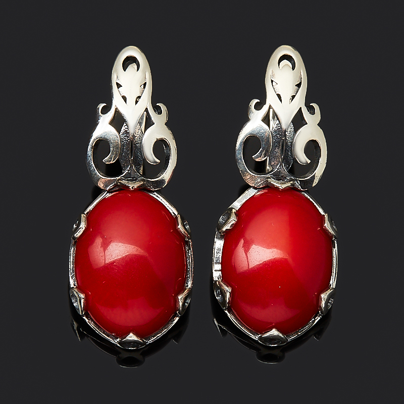 

Серьги коралл красный (серебро 925 пр. оксидир.)