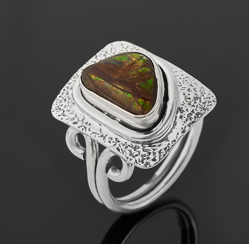 

Кольцо аммолит (серебро 925 пр. оксидир.) размер 17,5