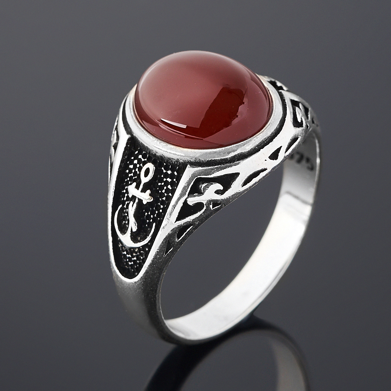 

Кольцо сердолик (серебро 925 пр. оксидир.) размер 19,5