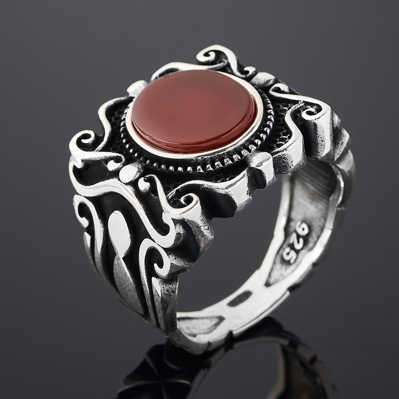 

Кольцо сердолик (серебро 925 пр. оксидир.) размер 19,5