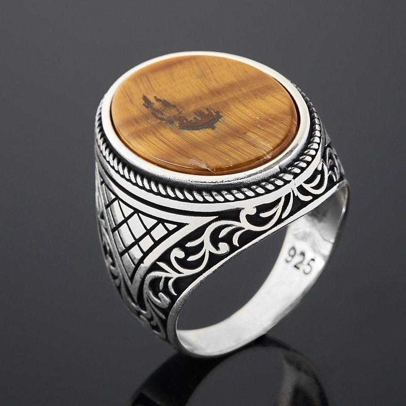 

Кольцо тигровый глаз (серебро 925 пр. оксидир.) размер 19,5