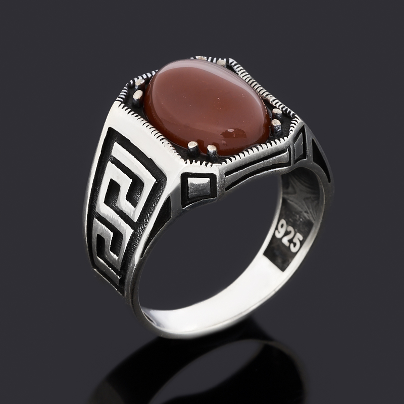 

Кольцо сердолик (серебро 925 пр. оксидир.) размер 19,5