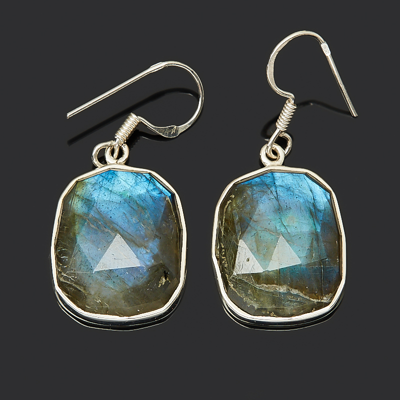 

Серьги лабрадор (серебро 925 пр.) огранка