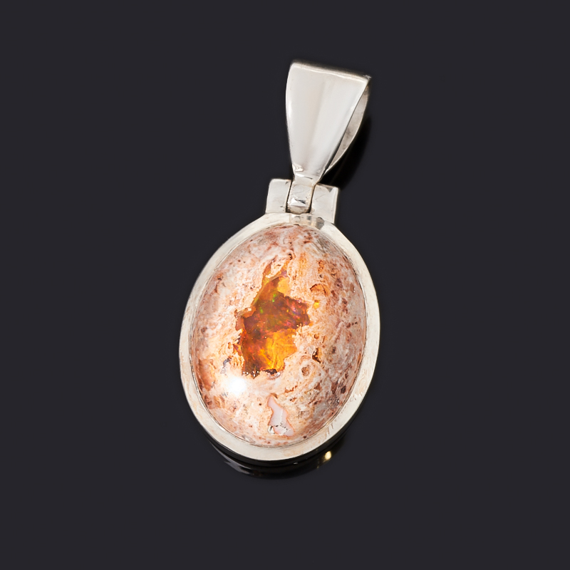 

Кулон опал благородный огненный (серебро 925 пр.) овал