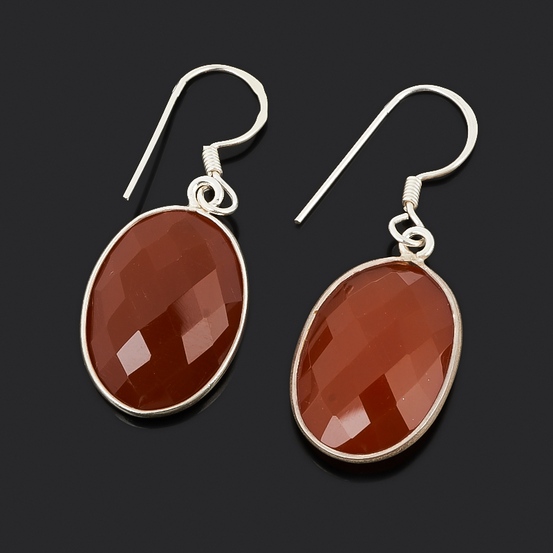 

Серьги сердолик (серебро 925 пр.) огранка