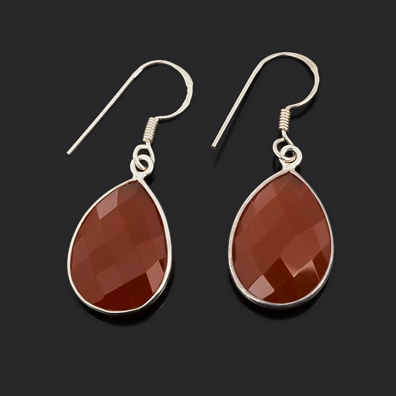 

Серьги сердолик (серебро 925 пр.) огранка