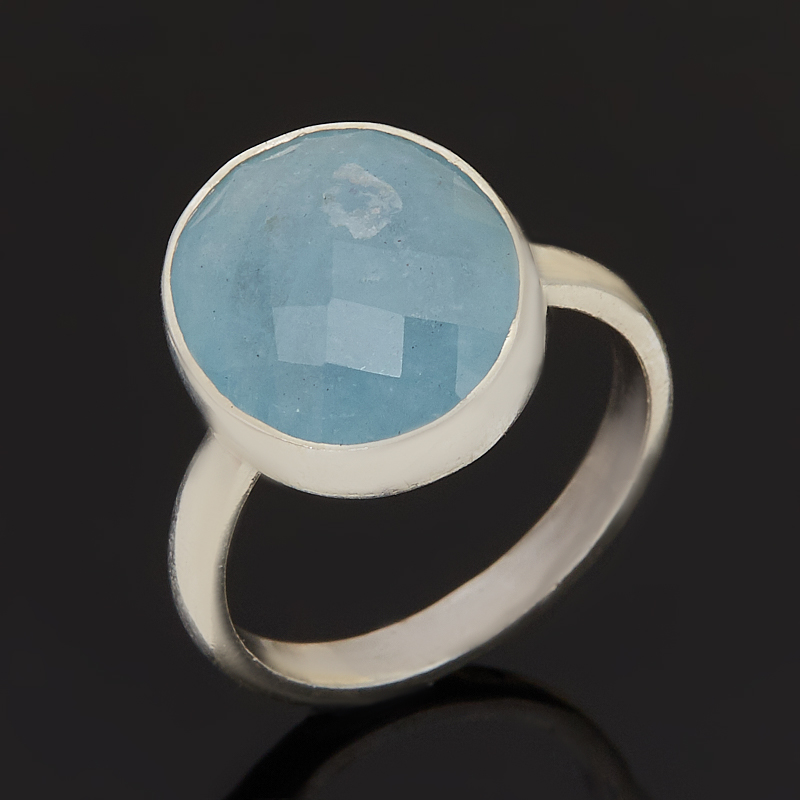 

Кольцо аквамарин (серебро 925 пр.) огранка размер 17