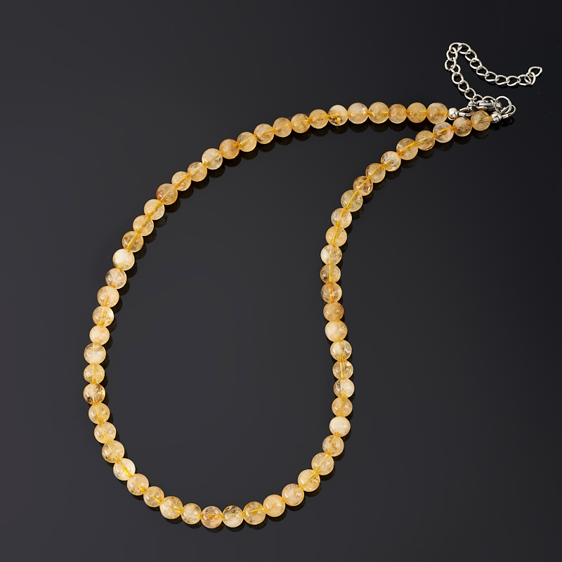 

Бусы цитрин (биж. сплав, сталь хир.) 7 мм 45 см (+7 см)