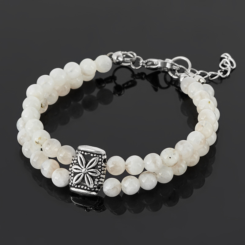 

Браслет лунный камень (адуляр) (биж. сплав, сталь хир.) 5 мм 16 см (+3 см)