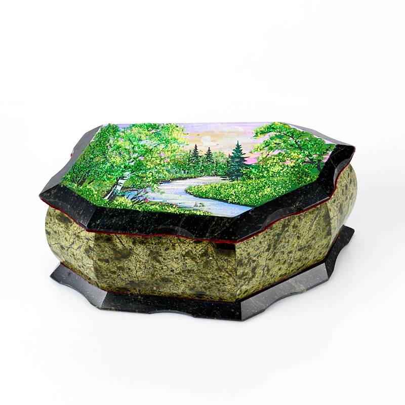 

Шкатулка змеевик 20х10х7,5 см