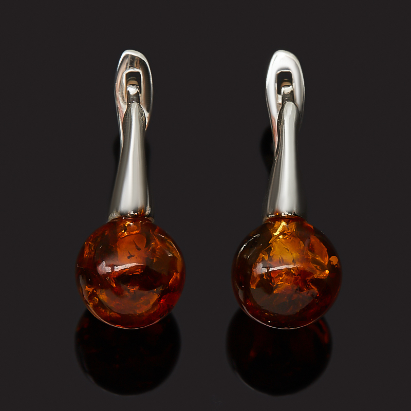 

Серьги янтарь пресс (серебро 925 пр. родир. бел.)