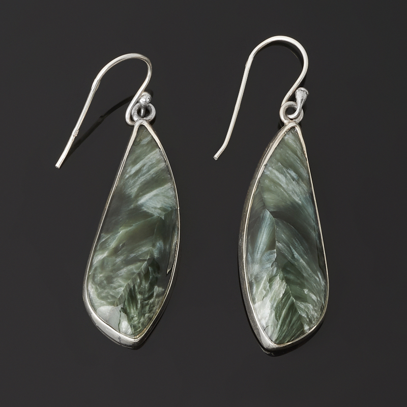 

Серьги клинохлор (серафинит) (серебро 925 пр.)