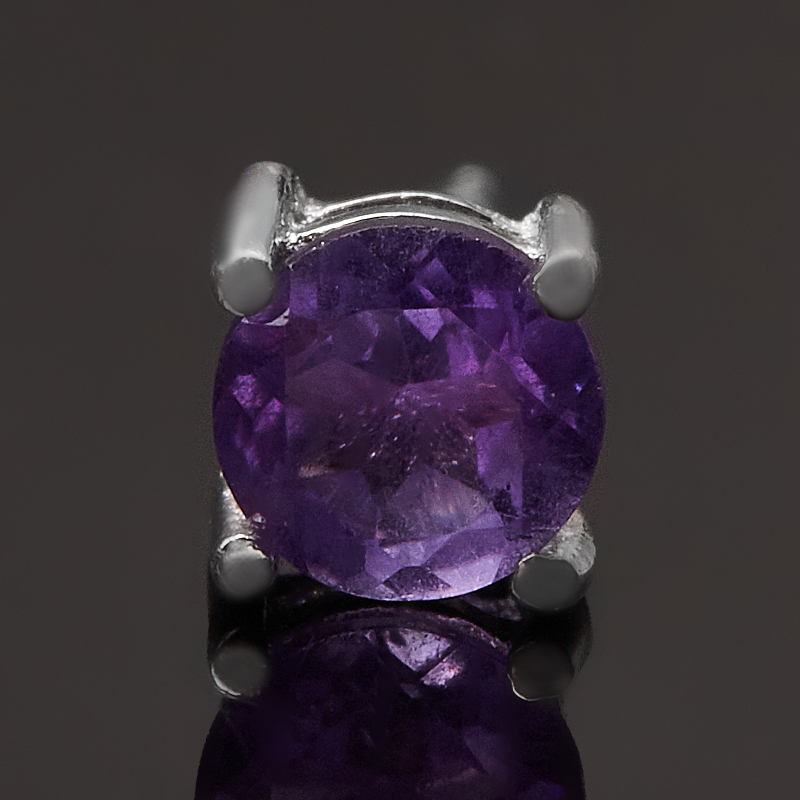 

Серьги аметист (серебро 925 пр.) пуссеты огранка пирсинг (1 шт)
