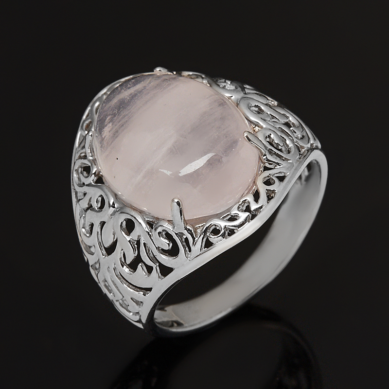 

Кольцо розовый кварц (серебро 925 пр. родир. бел.) размер 18