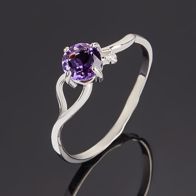 

Кольцо аметист (серебро 925 пр. родир. бел.) огранка размер 17