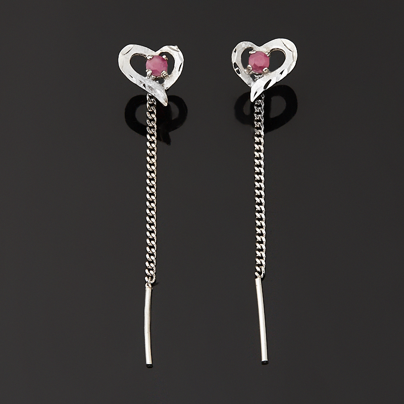 

Серьги рубин (серебро 925 пр. родир. бел.) протяжки огранка