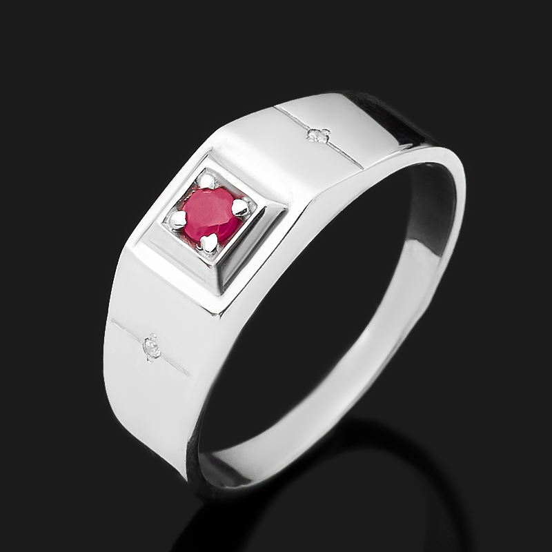 

Кольцо рубин (серебро 925 пр. родир. бел.) огранка размер 19,5