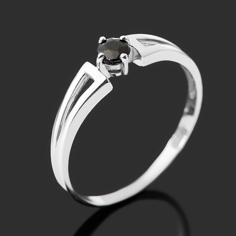 

Кольцо сапфир черный (серебро 925 пр. родир. бел.) огранка размер 18