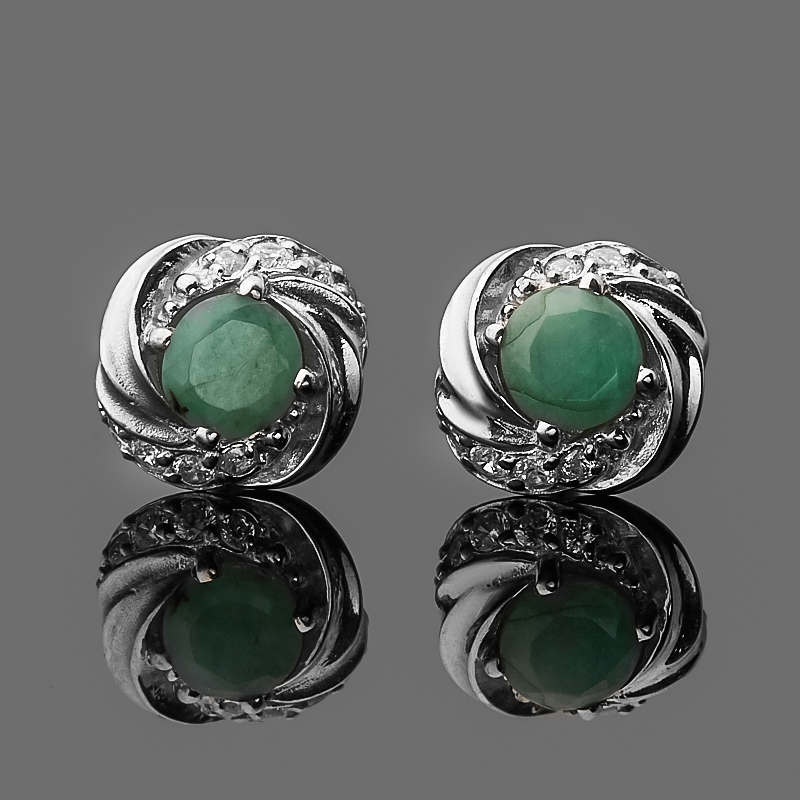 

Серьги изумруд (серебро 925 пр. родир. бел.) пуссеты огранка