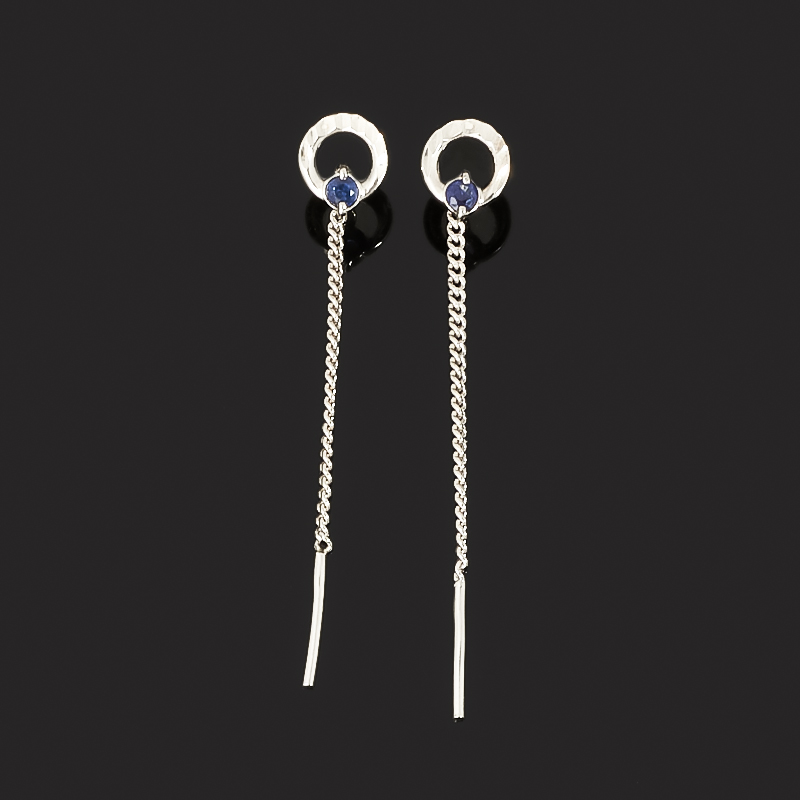 

Серьги сапфир черный (серебро 925 пр. родир. бел.) протяжки огранка