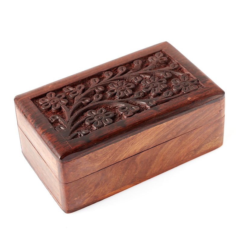 

Шкатулка для хранения (дерево) камней / украшений (коричневый) 125х70х50 мм