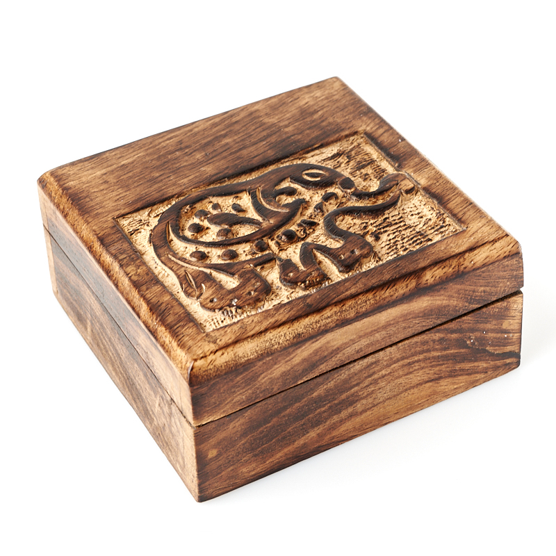 

Шкатулка для хранения (дерево) камней / украшений (коричневый) 100х100х45 мм