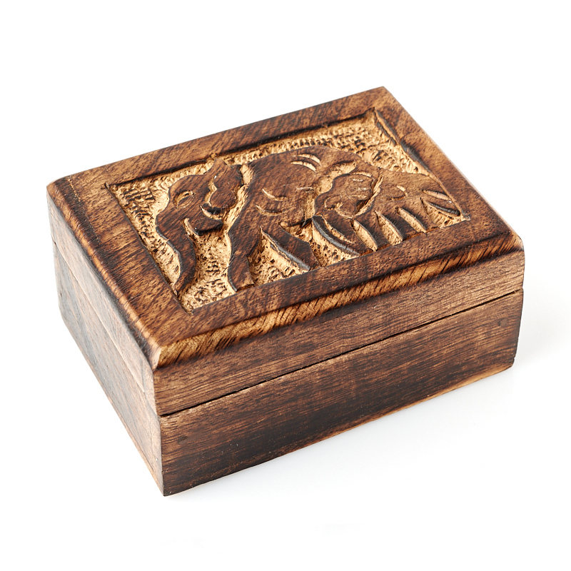 

Шкатулка для хранения (дерево) камней / украшений (коричневый) 100х80х50 мм