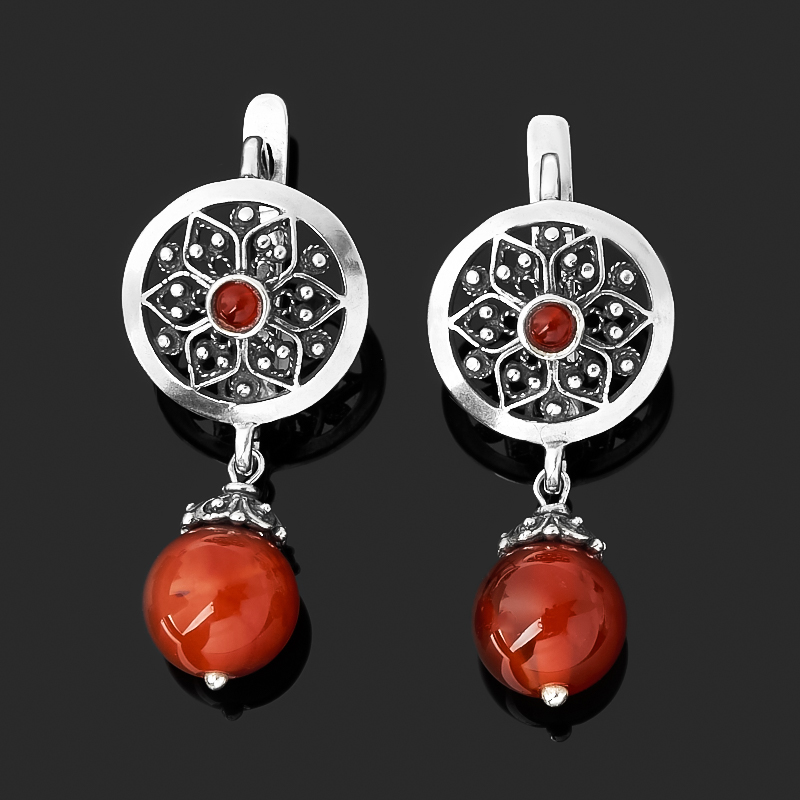 

Серьги сердолик (серебро 925 пр. оксидир.)