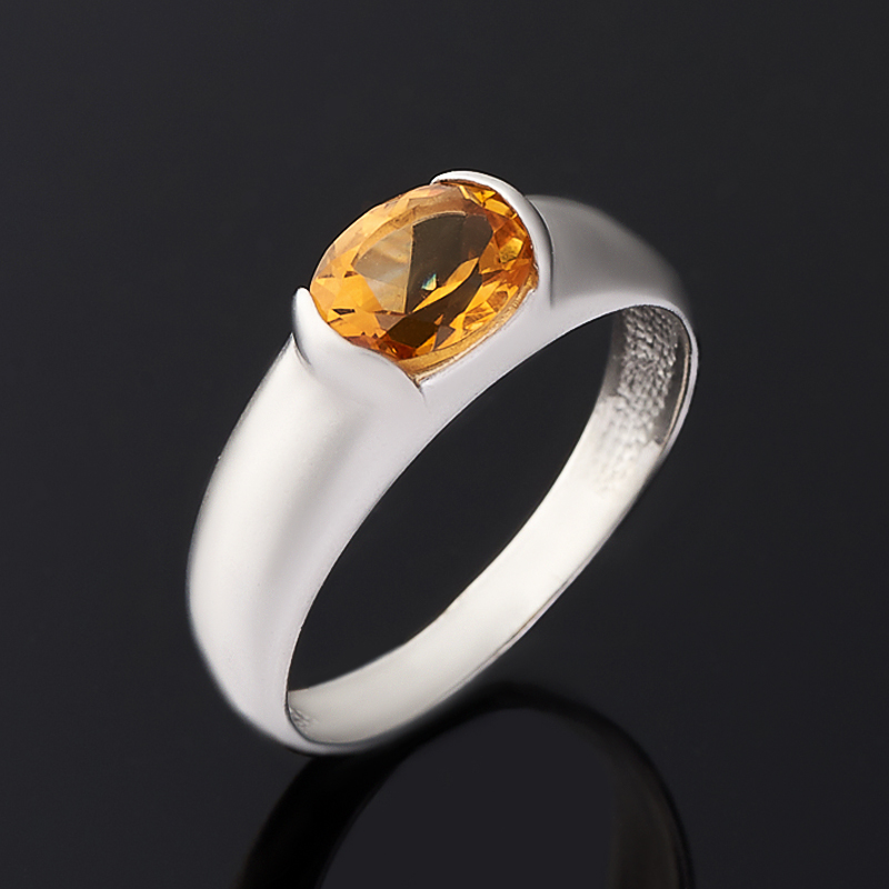 

Кольцо цитрин (серебро 925 пр. родир. бел.) огранка размер 18