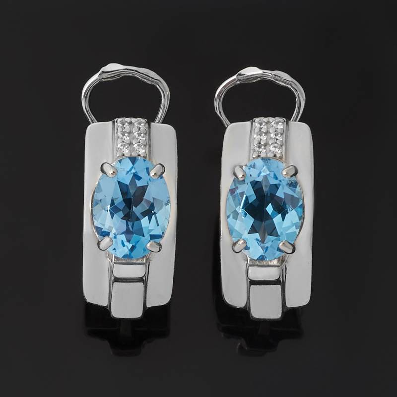 

Серьги топаз swiss (серебро 925 пр.) огранка