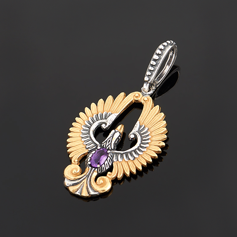 

Кулон аметист (серебро 925 пр. оксидир., позолота) огранка