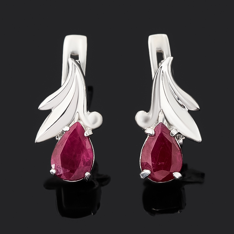 

Серьги рубин (серебро 925 пр. родир. бел.) огранка