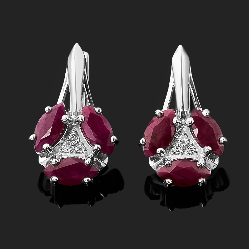

Серьги рубин (серебро 925 пр.) огранка