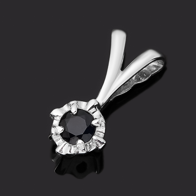 

Кулон сапфир черный (серебро 925 пр. родир. бел.) огранка