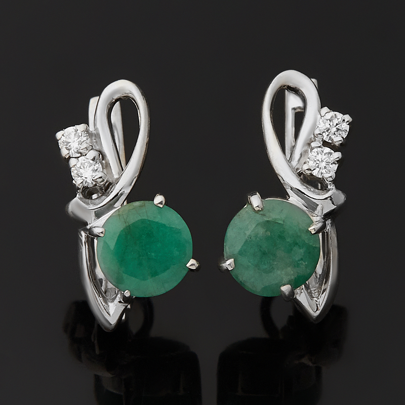 

Серьги изумруд (серебро 925 пр.) огранка