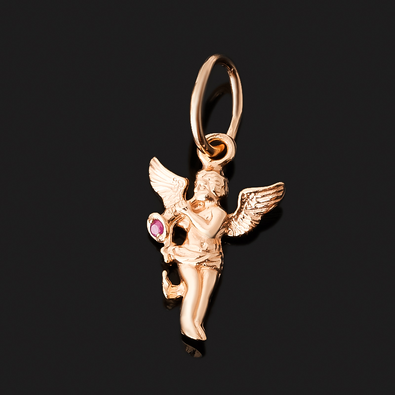 

Кулон рубин (серебро 925 пр. позолота) Ангел-хранитель огранка