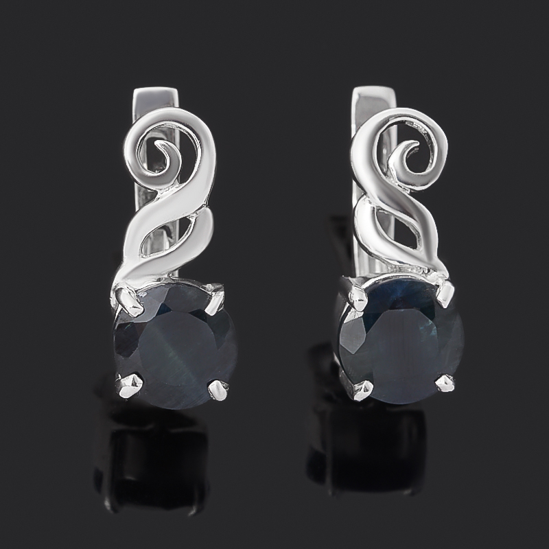 

Серьги сапфир черный (серебро 925 пр.) огранка